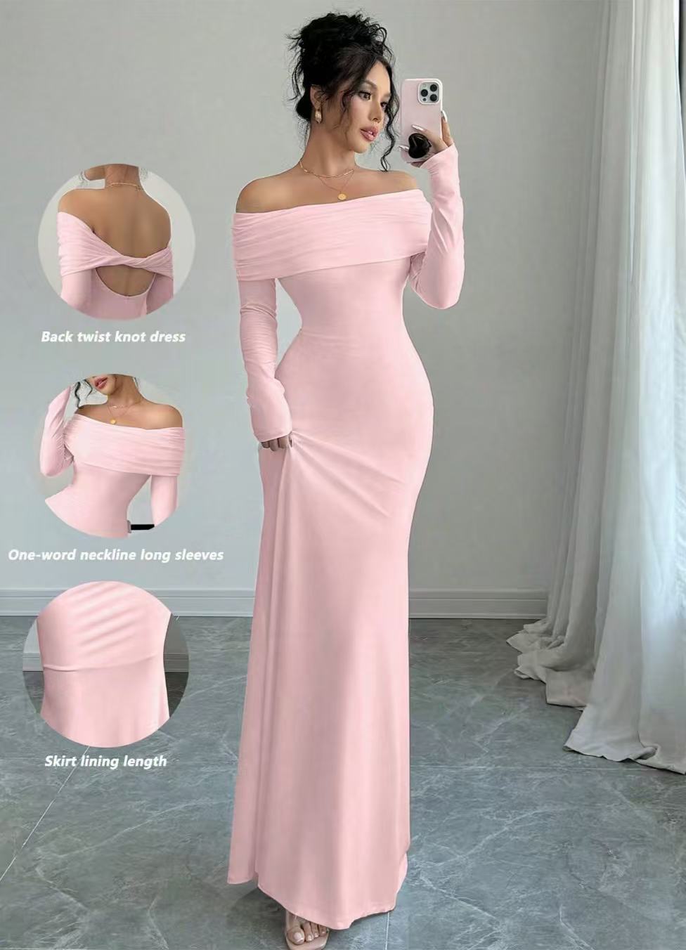 Women's  Off-shoulder Fashion Slim Sheath Dress