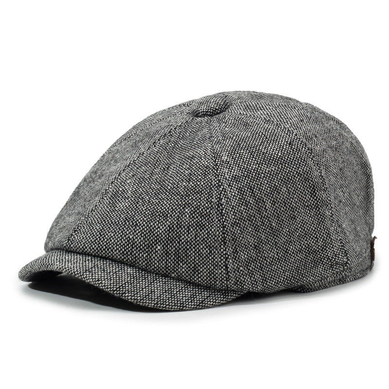 Herringbone Peaked Cap Middle-aged And Elderly Beret