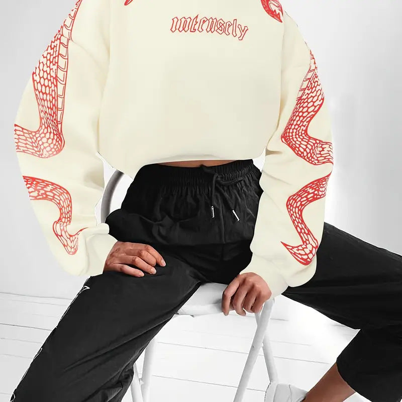 Printed Hooded Pullover