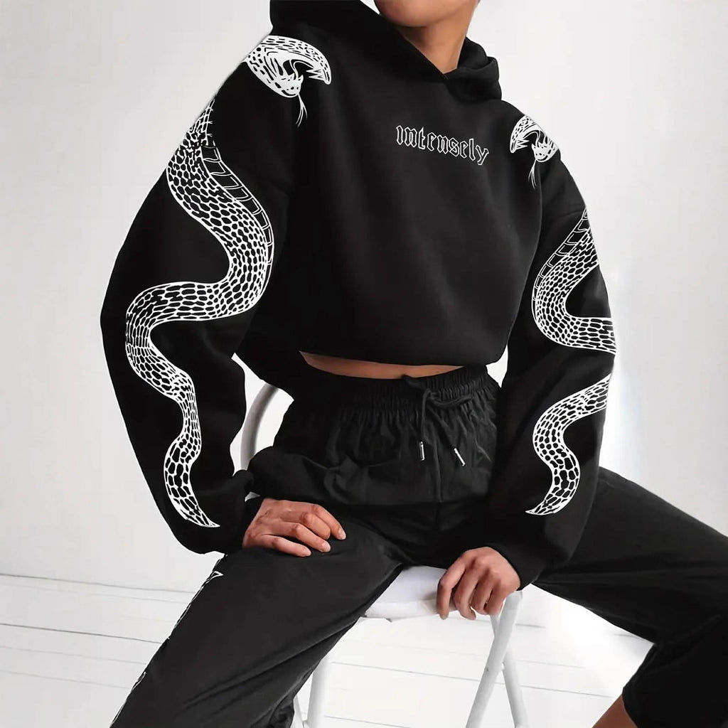 Printed Hooded Pullover