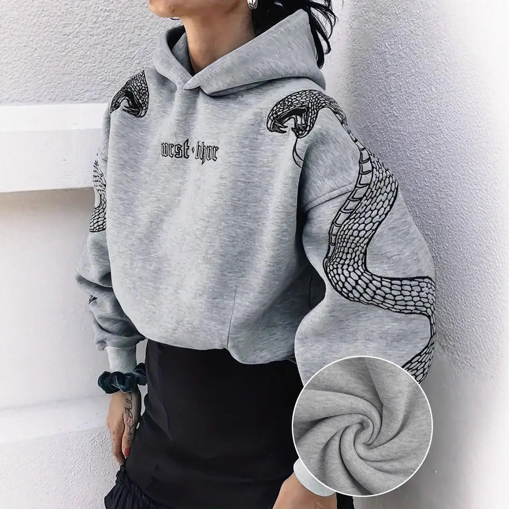 Printed Hooded Pullover