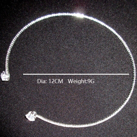 Silver Color Simple Open Collar Necklace Torques