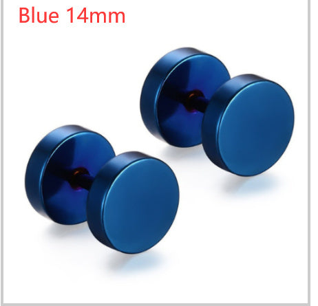 Gold Silver Black Barbell Ear Stud Piercing Earring Tunnel Punk Gothic Jewelry