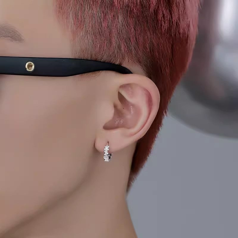 Sterling Silver Devil English Chain Earrings