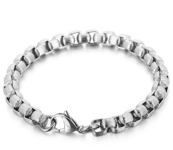 Simple Square Pearl Titanium Steel Bracelet