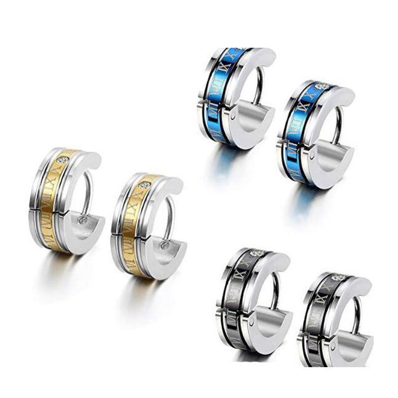 Digital Titanium Steel Stud Earring