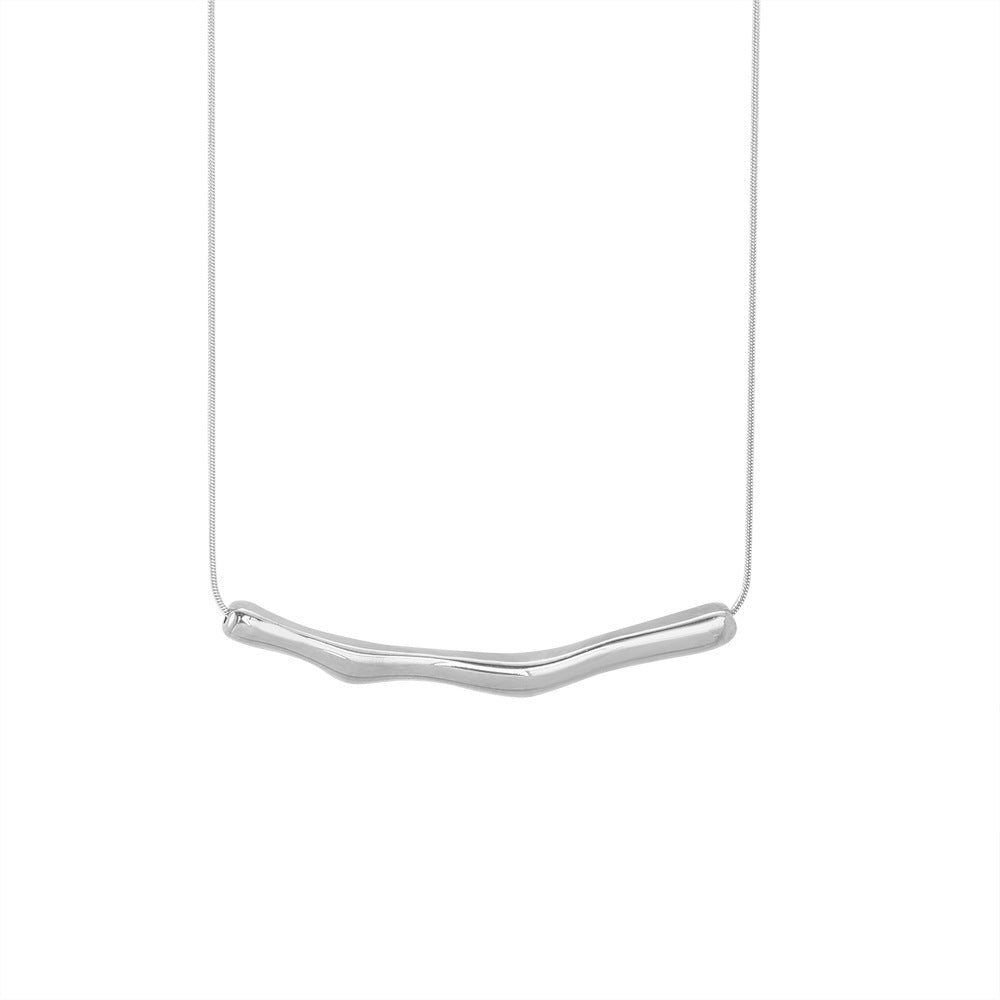 Irregular Pleated Necklace Titanium