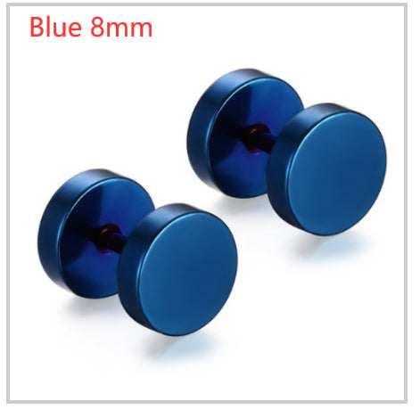 Gold Silver Black Barbell Ear Stud Piercing Earring Tunnel Punk Gothic Jewelry