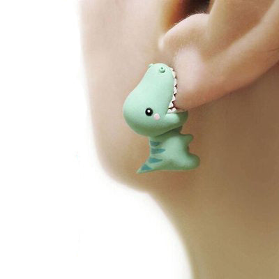 Cute Animal Bite Earring Dinosaur Stud Suitable