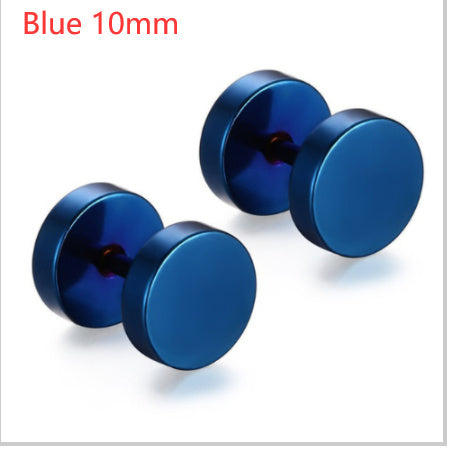 Gold Silver Black Barbell Ear Stud Piercing Earring Tunnel Punk Gothic Jewelry