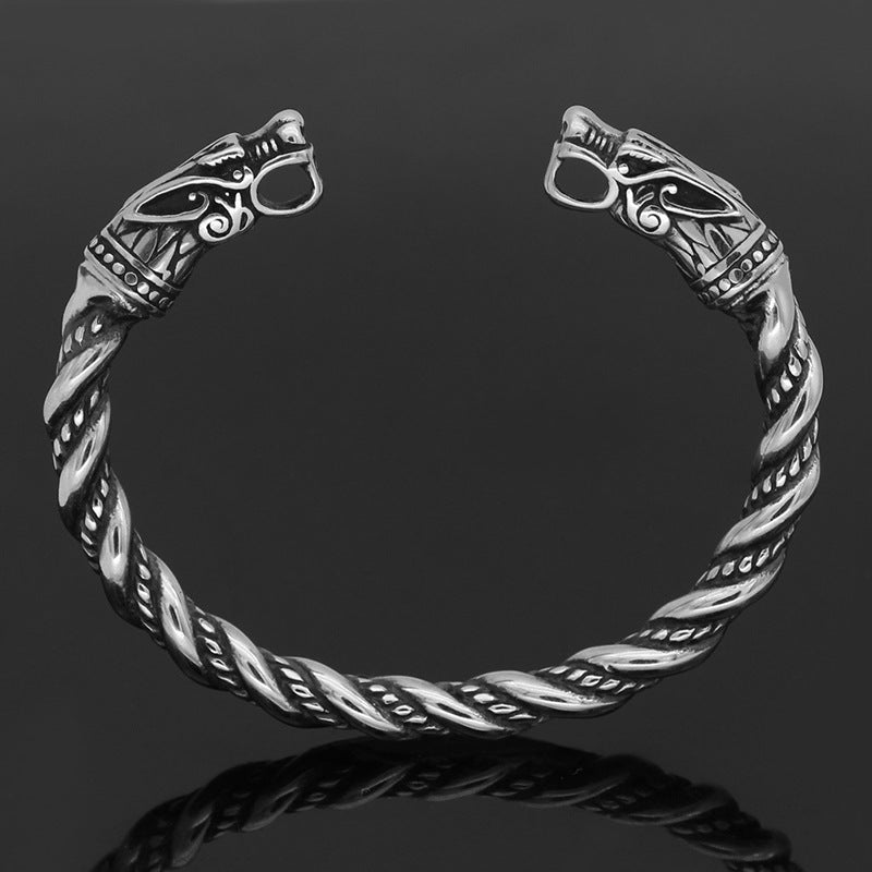 Retro Double-headed Dragon Solid Bracelet