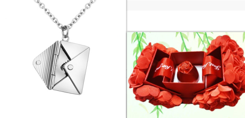 Fashion Jewelry Envelop Necklace Women Lover Letter Pendant