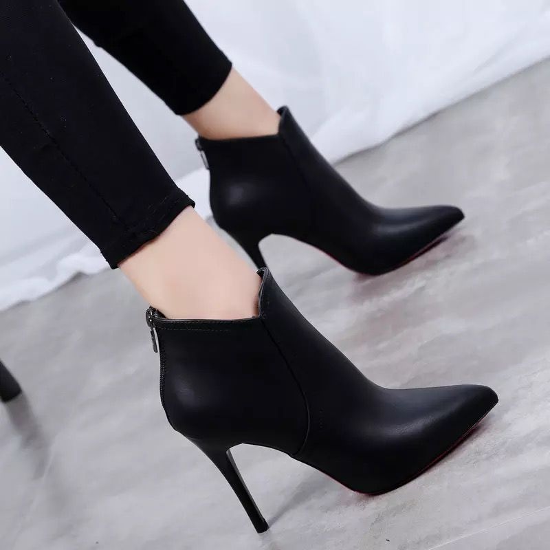 Pointed High Heel Short Shoes