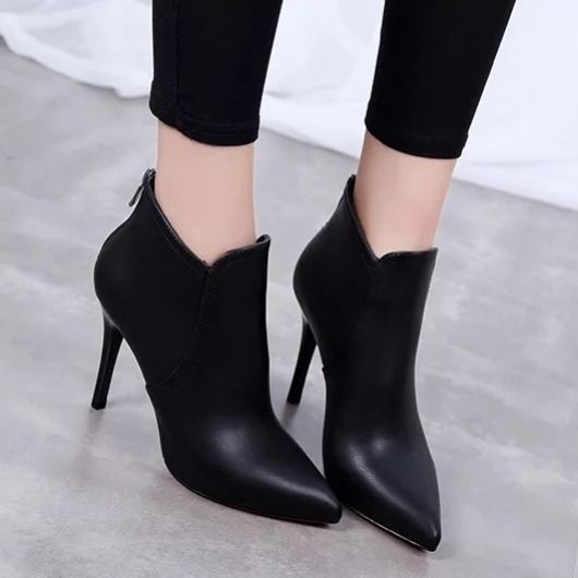 Pointed High Heel Short Shoes
