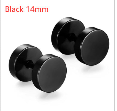 Gold Silver Black Barbell Ear Stud Piercing Earring Tunnel Punk Gothic Jewelry