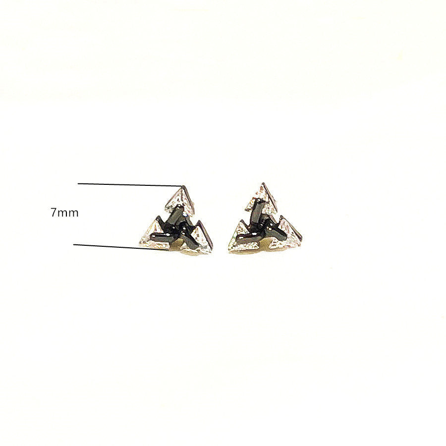Triangle Geometric Ear Studs Zircon Piercing Earrings