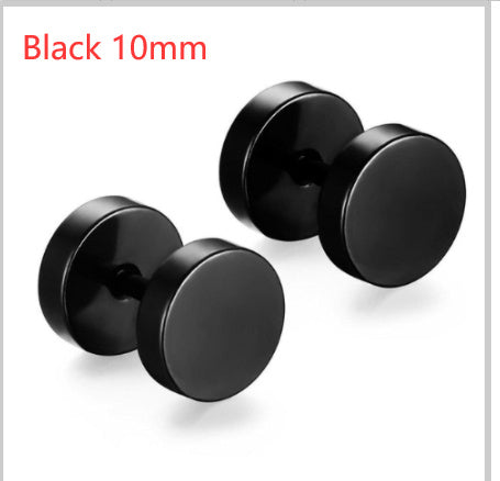 Gold Silver Black Barbell Ear Stud Piercing Earring Tunnel Punk Gothic Jewelry