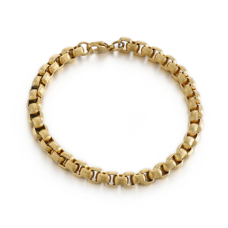 Simple Square Pearl Titanium Steel Bracelet