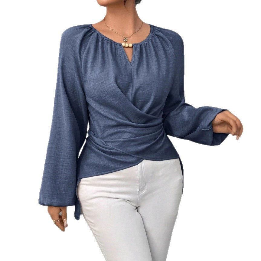 Woven Long-sleeve Top