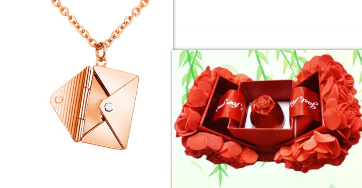 Fashion Jewelry Envelop Necklace Women Lover Letter Pendant
