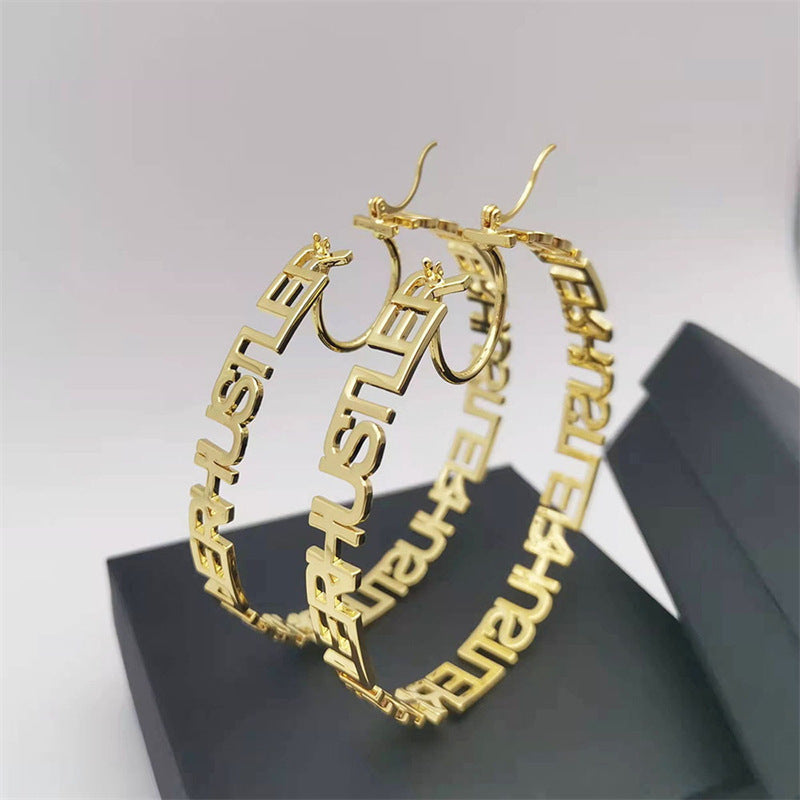 Creative Personalized Letter Circle Earrings